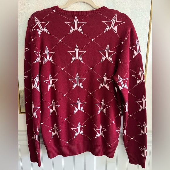 JEFFREE STAR Fashion Maroon Knit Crewneck Pullover Sweater Size Lg - Picture 5 of 9